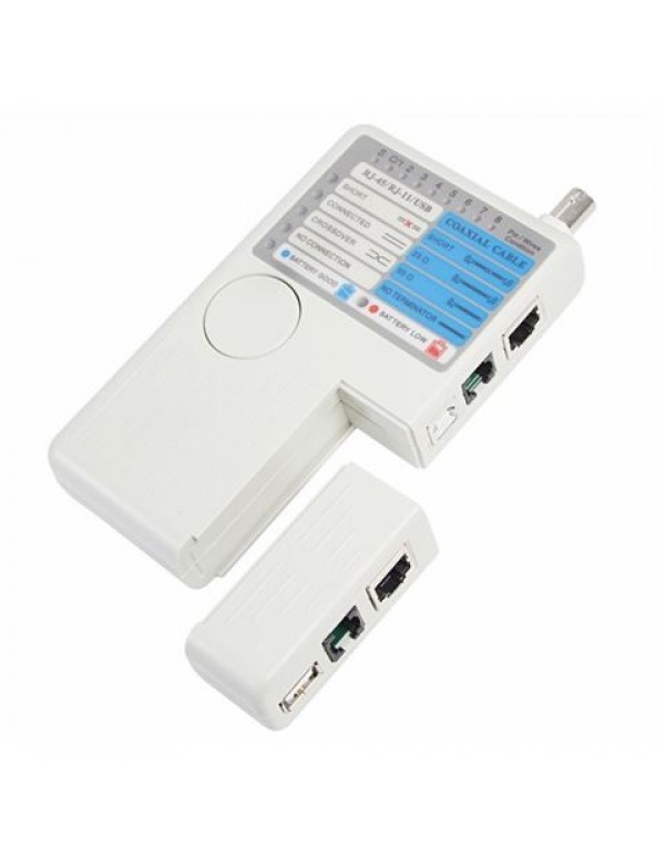 Тестер Кабеля  универсальный  RJ-45+RJ-11+RJ-12+USB+BNC (HT-2468B) REXANT