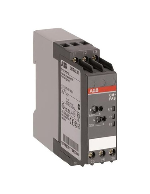 Реле контроля асимметрии фаз CM-PAS.41S с регул порог срабатывания 2- 25%, UпитUизм3х300-500В AC,