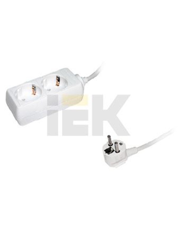 Удлинитель У02 2 места 2Р+РЕ/3 метра 3х1мм2 16А/250В | WYP10-16-02-03-Z-N | IEK