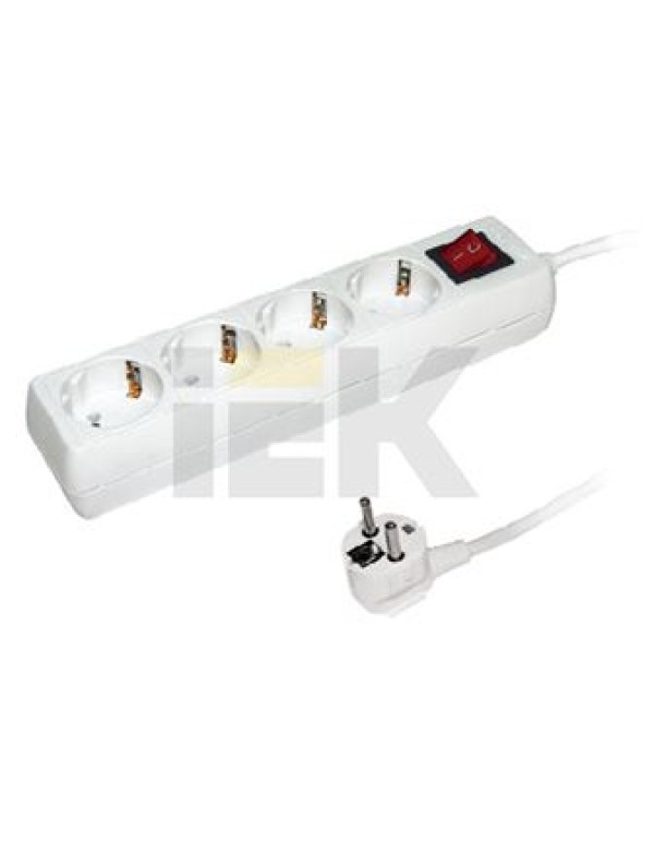 Удлинитель У04К-выкл. 4 места 2Р+PЕ/3метра 3х1мм2 16А/250В | WYP10-16-04-03-ZK-N | IEK