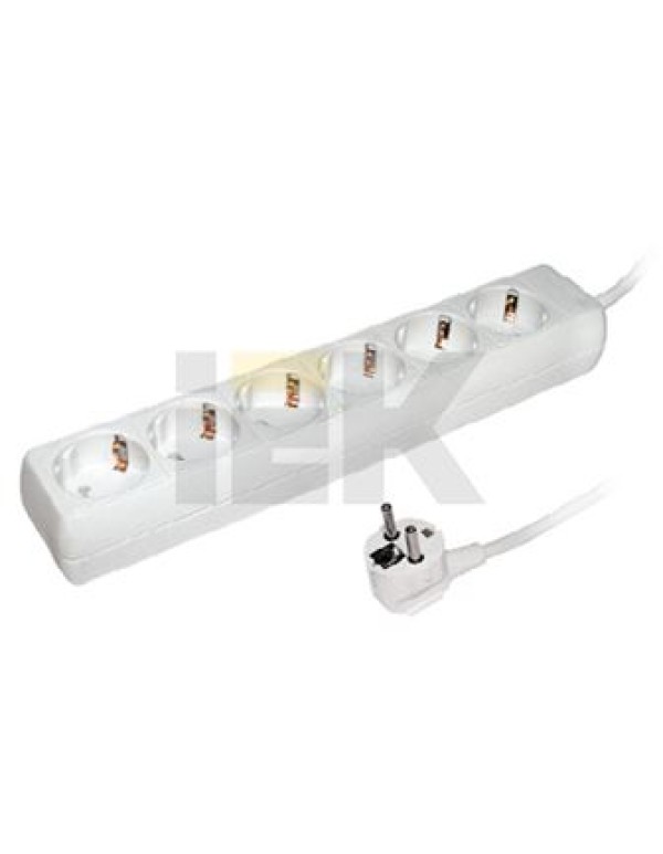 Удлинитель У06 6 мест 2Р+PЕ/3метра 3х1мм2 16А/250В | WYP10-16-06-03-Z-N | IEK