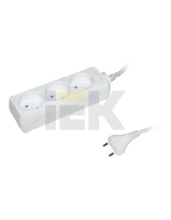 Удлинитель У3 3 места 2Р/3метра 2х0.75мм2 10А/250В | WYP10-06-03-03-N | IEK