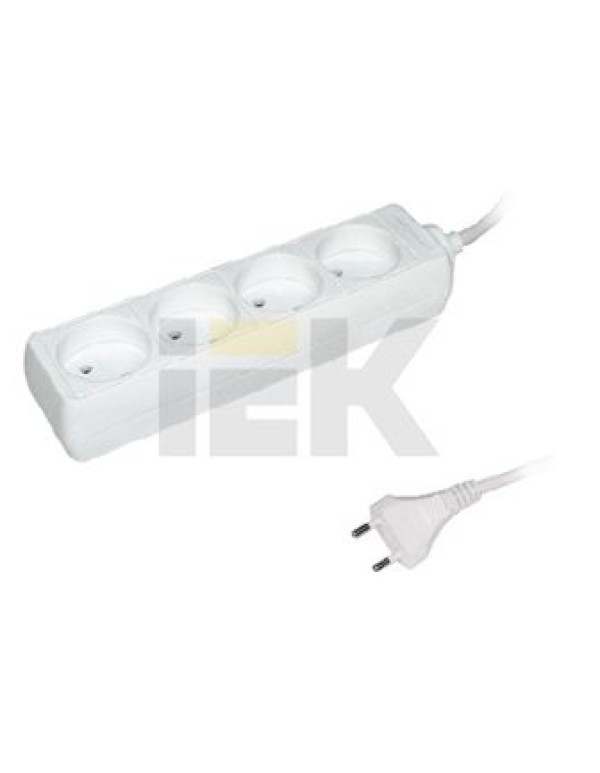 Удлинитель У4 4 места 2Р/5метров 2х0.75мм2 10А/250В | WYP10-06-04-05-N | IEK