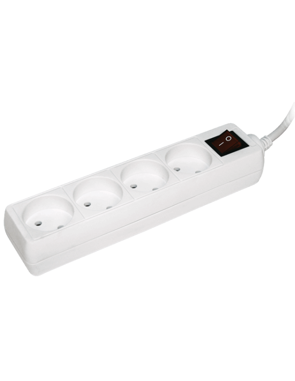 Удлинитель У4К-выкл. 4 места 2Р/3метра 2х0.75мм2 10А/250 | WYP10-06-04-03-K-N | IEK