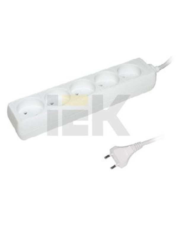 Удлинитель У5 5 мест 2Р/3метра 2х0.75мм2 10А/250В | WYP10-06-05-03-N | IEK