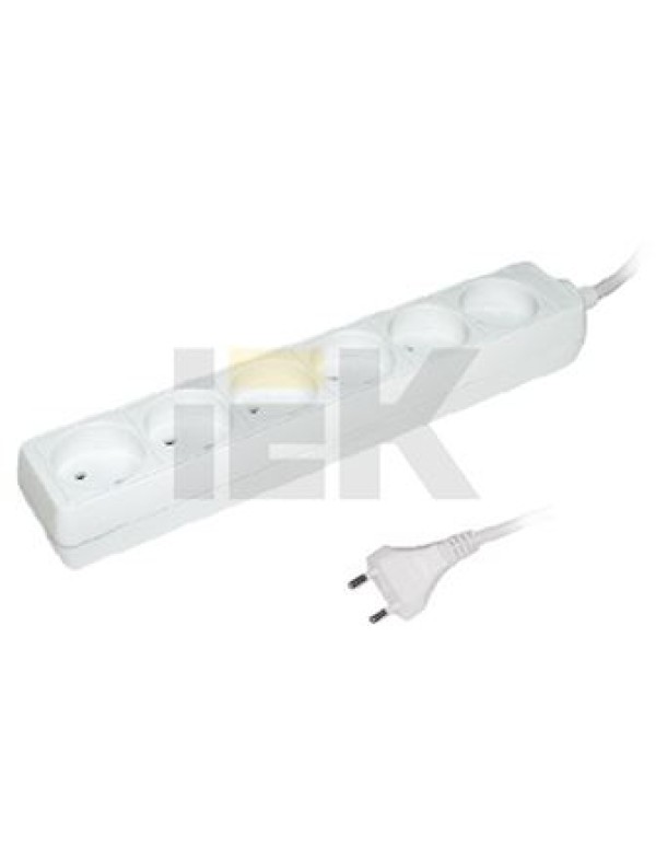 Удлинитель У6 6 мест 2Р/3метра 2х0.75мм2 10А/250В | WYP10-06-06-03-N | IEK