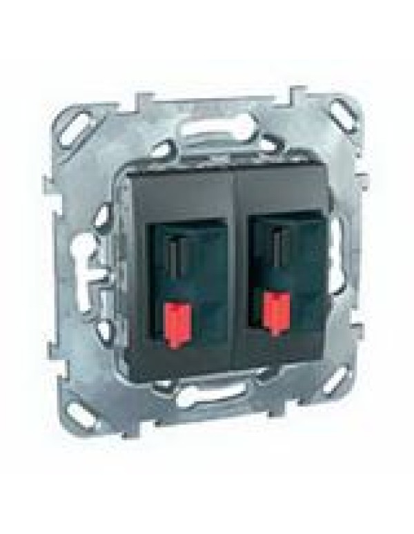 Unica Аудио розетка двойная Графит