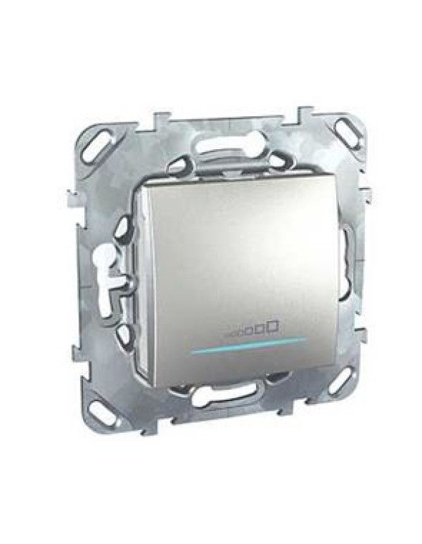 Unica Диммер нажимной для ламп накаливания и галогенных ламп с ферромагнитным трансформатором, 40-500VA Алюминий