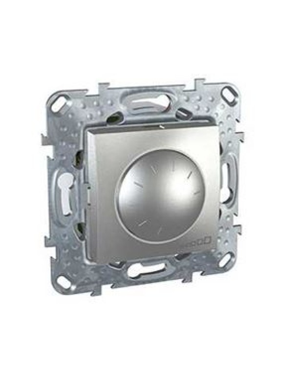 Unica Диммер поворотный для ламп накаливания, галогенных ламп с ферромагнитным трансформатором и люминесцентных ламп 230V, 40-1000VA Алюминий