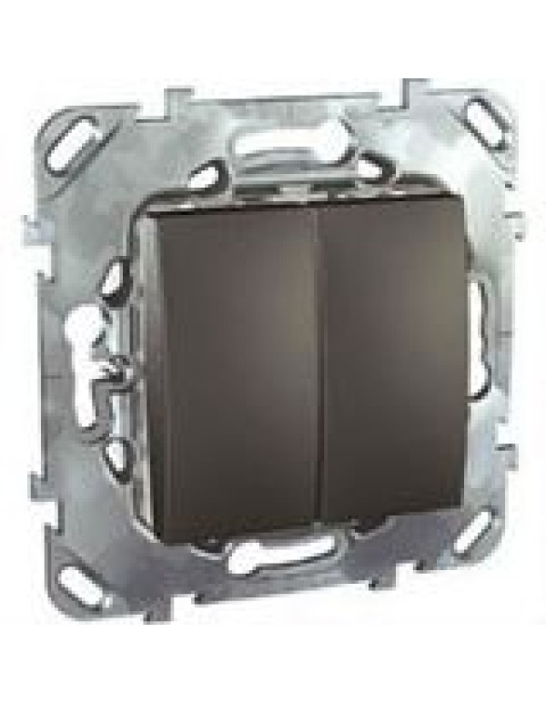 Unica Двухклавишный выключатель (сх.5) Графит