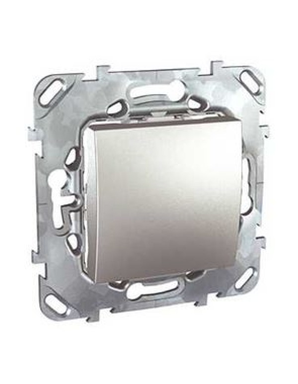 Unica Одноклавишный кнопочный выключатель Алюминий