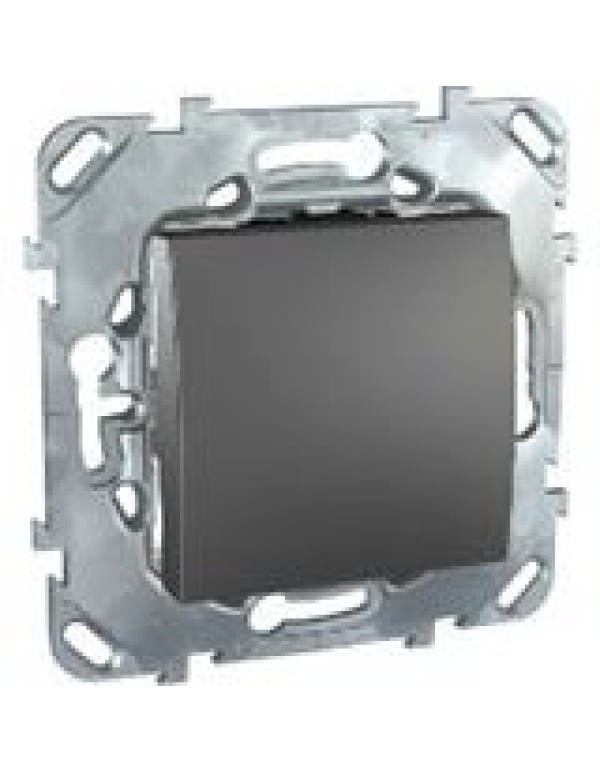 Unica Одноклавишный кнопочный выключатель Графит