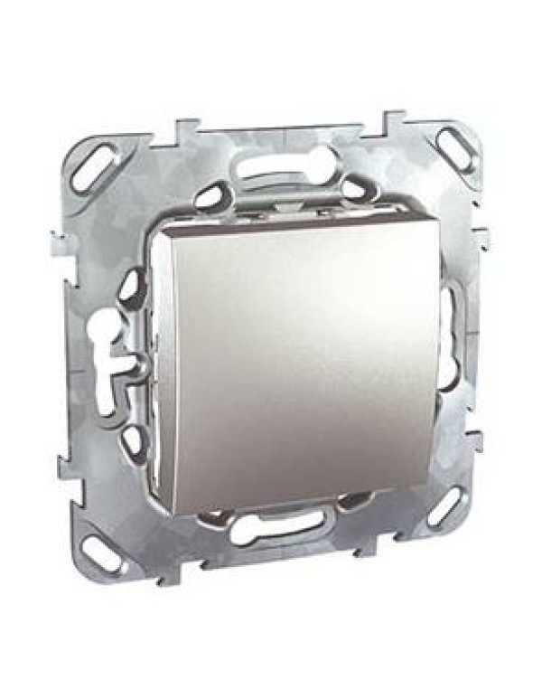 Unica Одноклавишный выключатель (сх.1) Алюминий