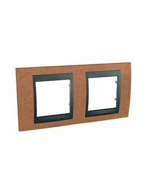 Unica Top Рамка х2 дерево Вишня