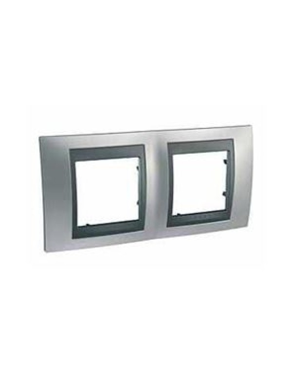 Unica Top Рамка х2 металл Хром матовый