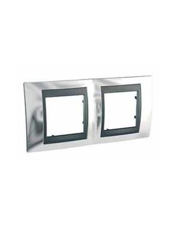 Unica Top Рамка х2 металл Хром