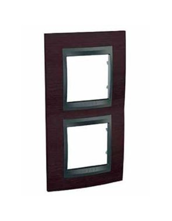 Unica Top Рамка х2 вертикальная дерево Венге