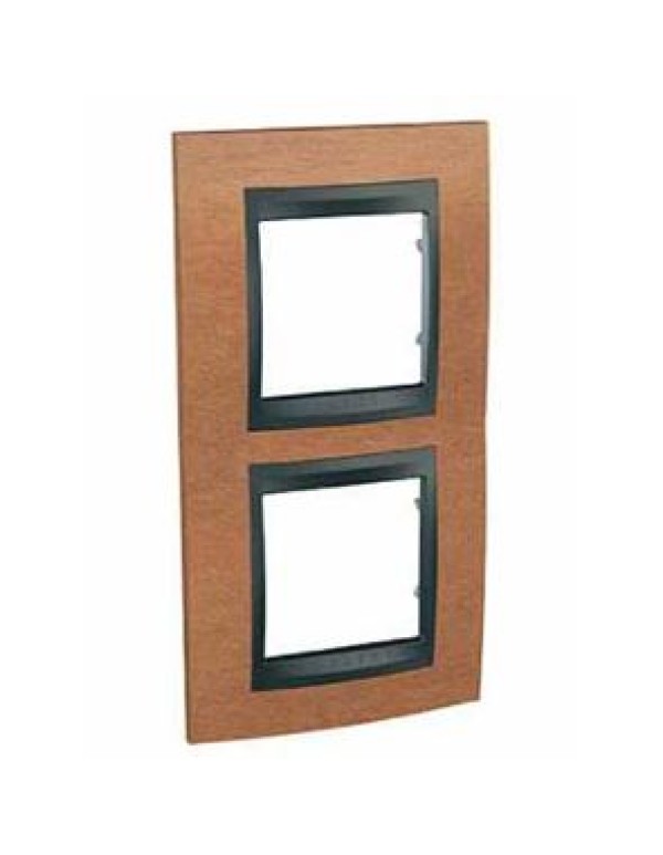 Unica Top Рамка х2 вертикальная дерево Вишня