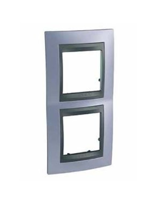 Unica Top Рамка х2 вертикальная металл Берилл