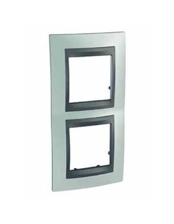 Unica Top Рамка х2 вертикальная металл Флюорит