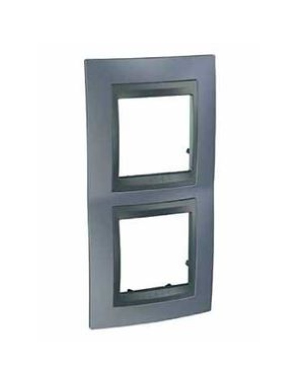 Unica Top Рамка х2 вертикальная металл Грэй