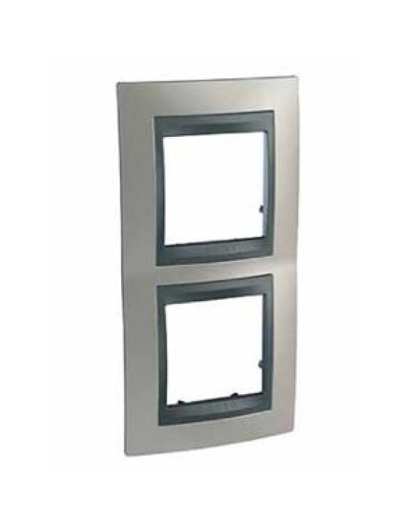 Unica Top Рамка х2 вертикальная металл Никель