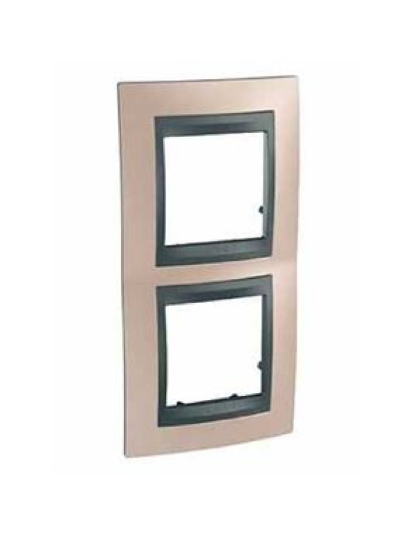 Unica Top Рамка х2 вертикальная металл Оникс