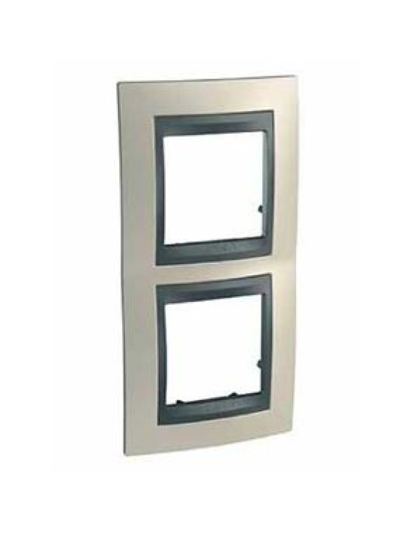 Unica Top Рамка х2 вертикальная металл Опал