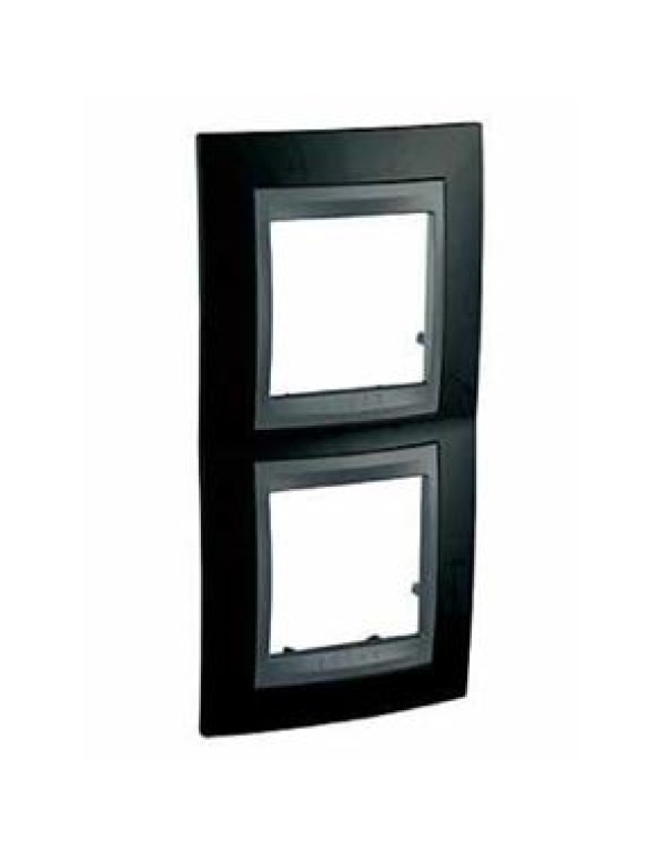 Unica Top Рамка х2 вертикальная металл Родий