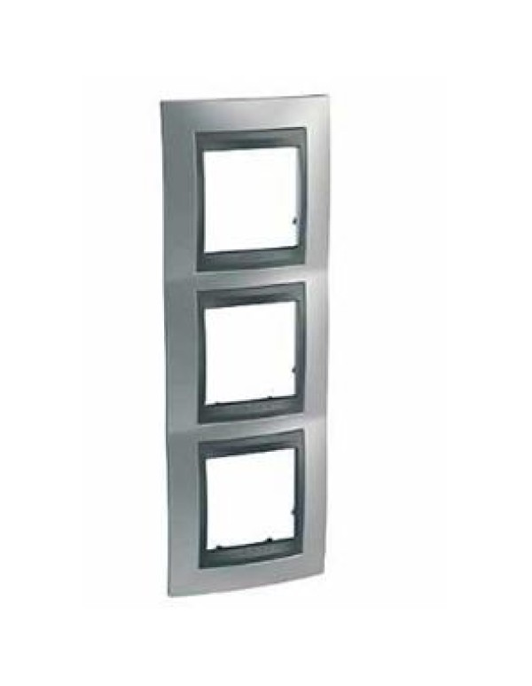 Unica Top Рамка х3 металл Хром матовый