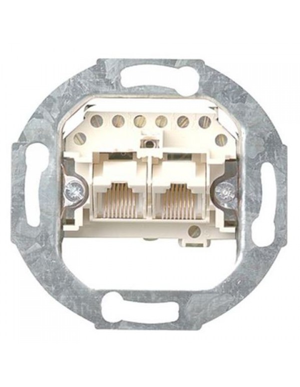 Мех-зм 2-ной комп. розетки на две линии 2хRJ11/RJ45 (8/8) Cat.3 c  лапками 