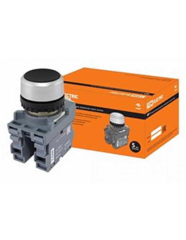 Кнопка MP1-20B в сборе d22мм 1з+1р черная TDM