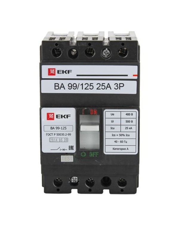 Автоматический выключатель ВА-99 125/25А 3P 25кА EKF PROxima | mccb99-125-25 | EKF