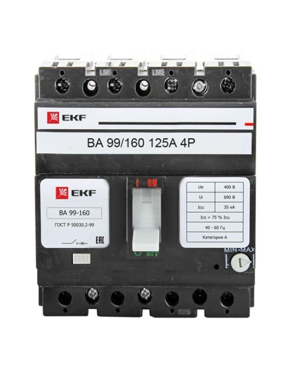 Автоматический выключатель ВА-99 160/125А 4P 35кА EKF | mccb99-160-125-4P | EKF