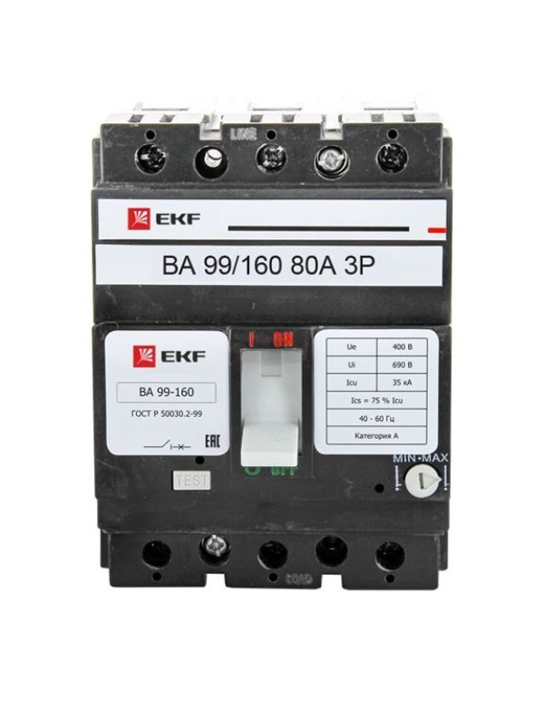 Автоматический выключатель ВА-99 160/80А 3P 35кА EKF PROxima | mccb99-160-80 | EKF