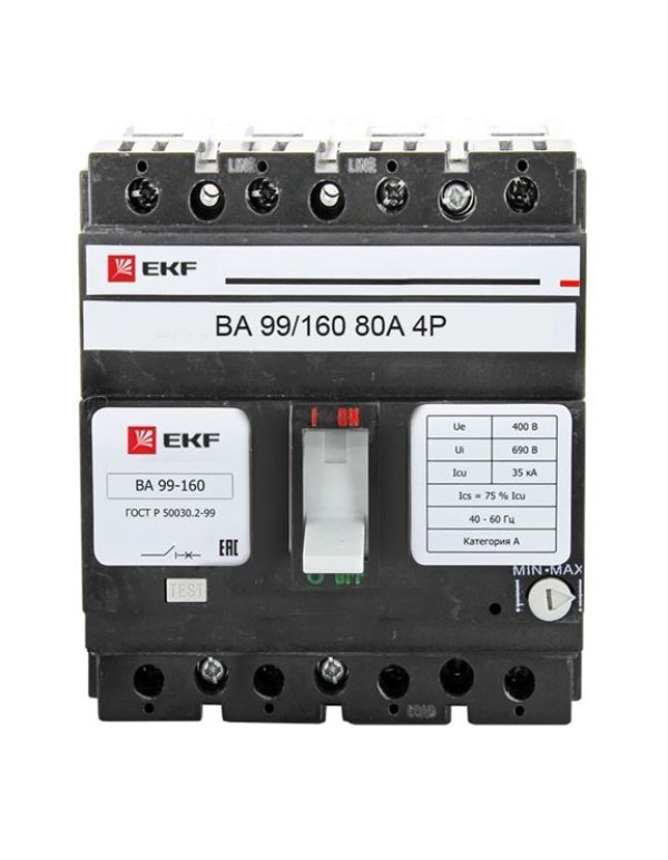 Автоматический выключатель ВА-99 160/80А 4P 35кА EKF | mccb99-160-80-4P | EKF