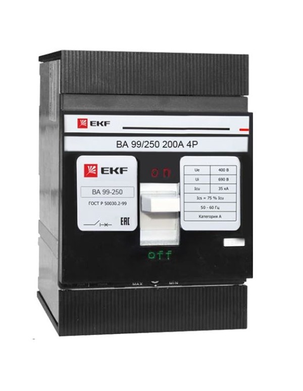 Автоматический выключатель ВА-99 250/200А 4P 35кА EKF | mccb99-250-200-4P | EKF