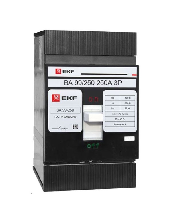 Автоматический выключатель ВА-99 250/250А 3P 35кА EKF PROxima | mccb99-250-250 | EKF