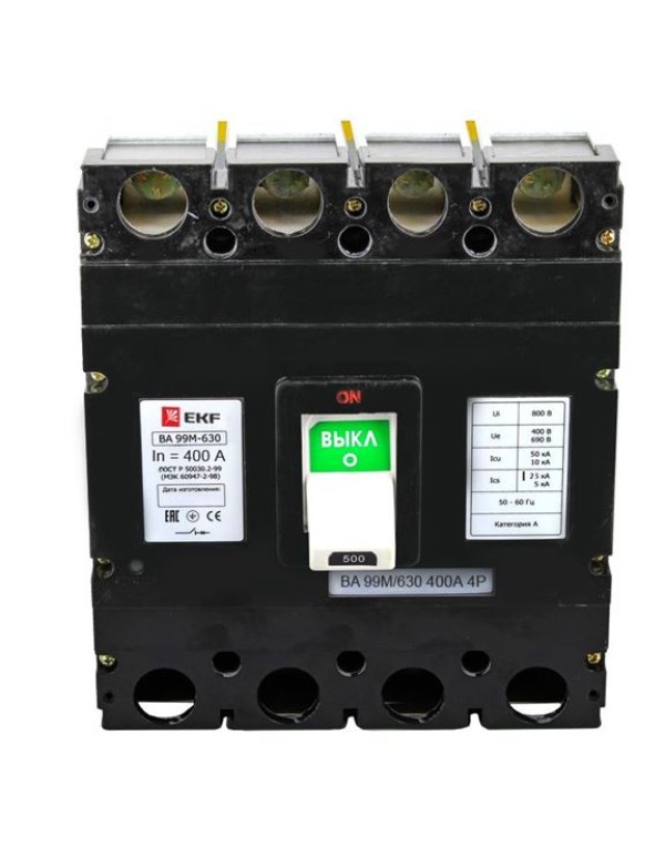 Автоматический выключатель ВА-99М 630/400А 3P+N 50кА EKF Basic | mccb99-630-400m-4P | EKF