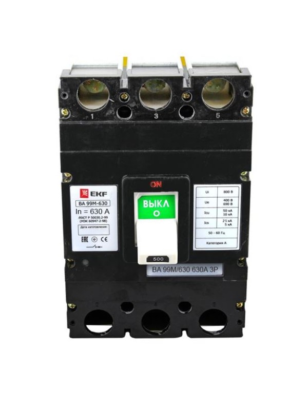 Автоматический выключатель ВА-99М 630/630А 3P 50кА EKF Basic | mccb99-630-630m | EKF