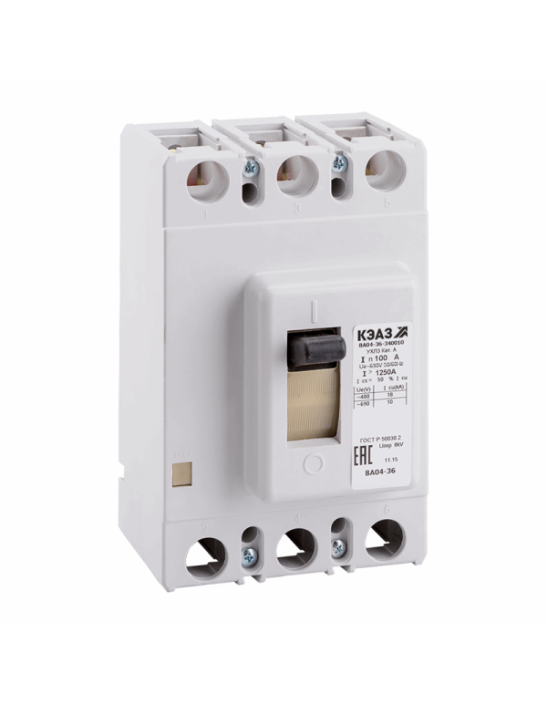 Выключатель автоматический ВА04-36-340010-400А-2500-440DC-УХЛ3 | 244624 | КЭАЗ