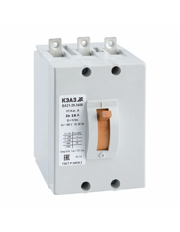Выключатель автоматический ВА21-29-320010-1А-3Iн-400AC-У3 | 101119 | КЭАЗ