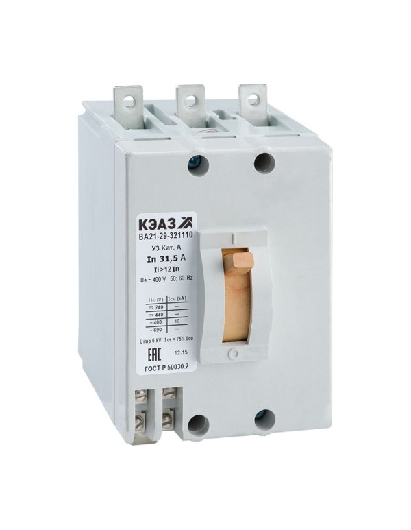 Выключатель автоматический ВА21-29В-341110-6,3А-4Iн-690AC-У3 | 103317 | КЭАЗ