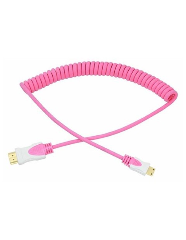 Шнур HDMI-mini HDMI 2М розовый витой