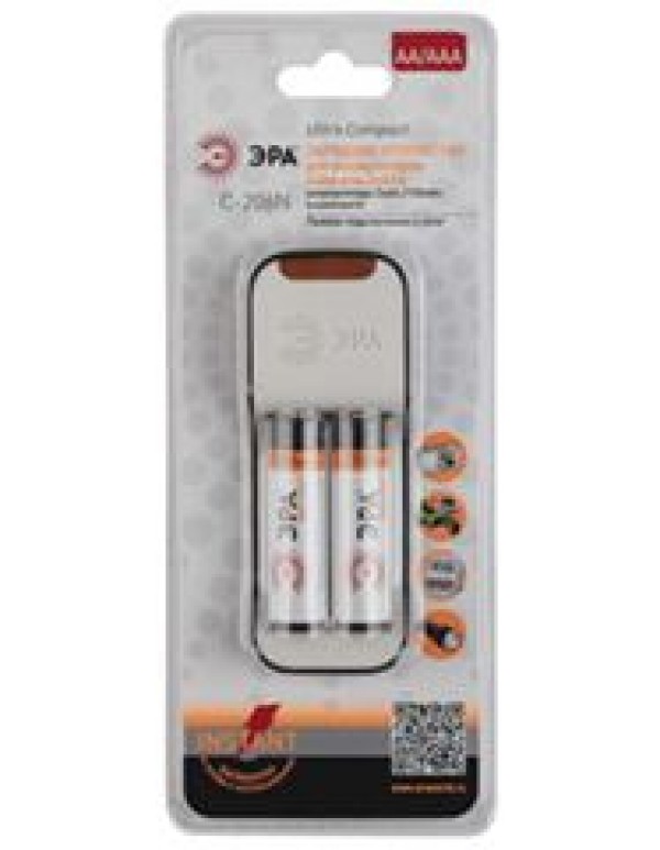 Зарядное устройство C-206N Ultra Compact + 2 AAx2100mAh Instant (6/24/720) |Б0009351 | ЭРА