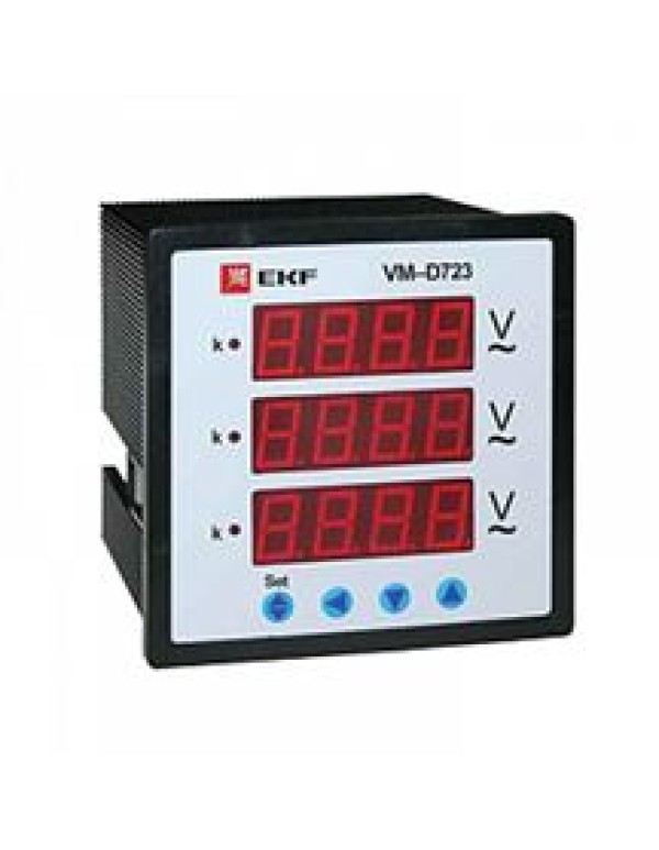 EKF Вольтметр VM-D723 цифровой на панель 72х72 трехфазный (vm-d723)  /1шт/