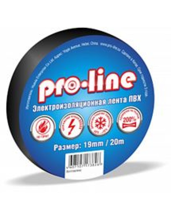 Изолента ПВХ чёрная 19х20м 6817 Pro-Line