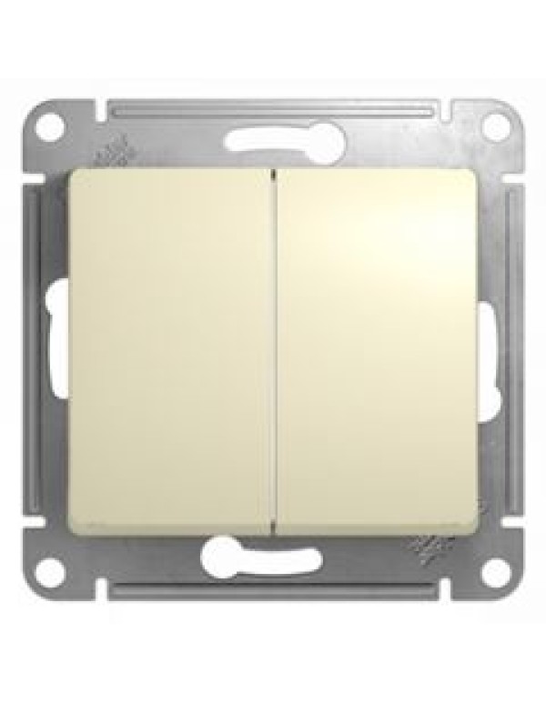 Переключатель Glossa 2кл бежевый