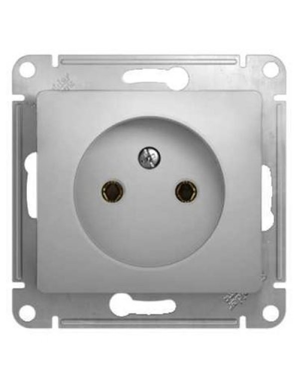 Розетка без заземл. 16А Glossa алюминий