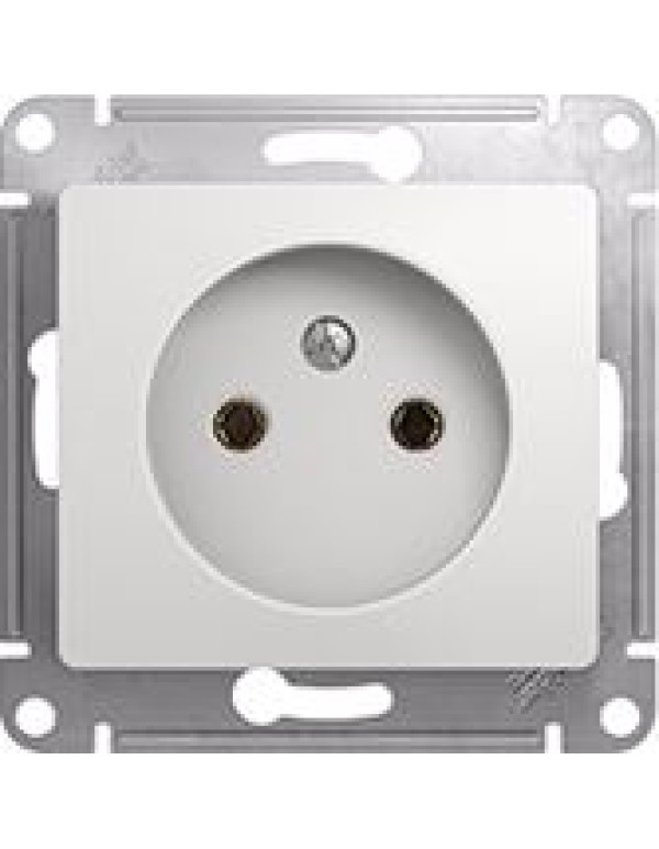 Розетка без заземл. 16А Glossa белая